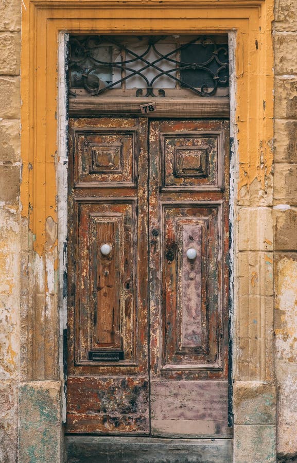 Maltese Old Brown Door, Malta Stock Photo - Image of rusty, brown ...