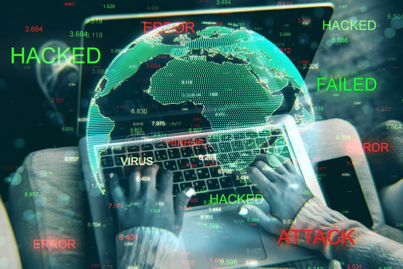 Malware and computing concept stock photo