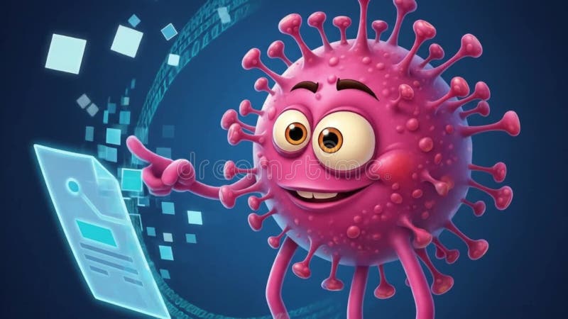 Malware navigating the complex digital world and representing a cybersecurity threat vector illustration