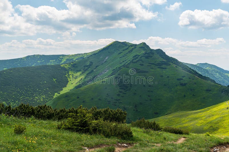 Maly Krivan hill from sedlo Bublen in Mala Fatra mountains in Slovakia