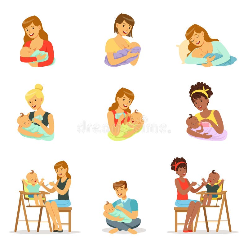 Mama Y Papa Que Alimentan A Sus Bebes Fijados Para El Diseno De La Etiqueta Personajes De Dibujos Animados Coloridos Ilustracion Del Vector Ilustracion De Amor Botella Mama Y Papa Que Alimentan A Sus Bebes Fijados Para El Diseno De La Etiqueta Personajes De Dibujos Animados Coloridos Ilustracion Del Vector Ilustracion De Amor Botella