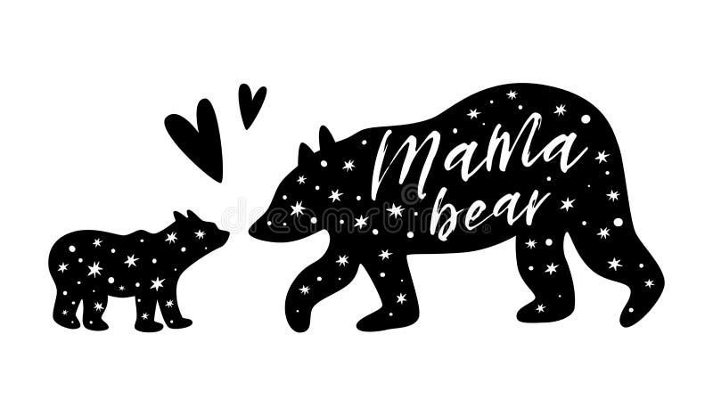 Download Mama Bear Baby Bear Black Bear Family Print Simple Bear Silhouette For Mothers Day Cute T Shirt Design Vector Poster Stock Vector Illustration Of Cute Shape 182141401