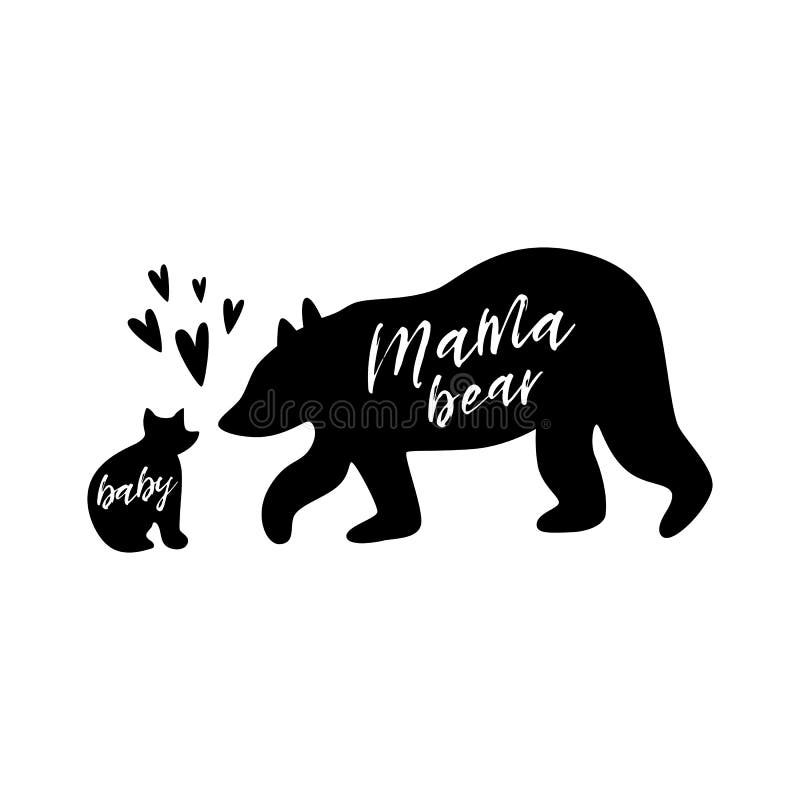 Mama bear lettering illustration. Stock Vector