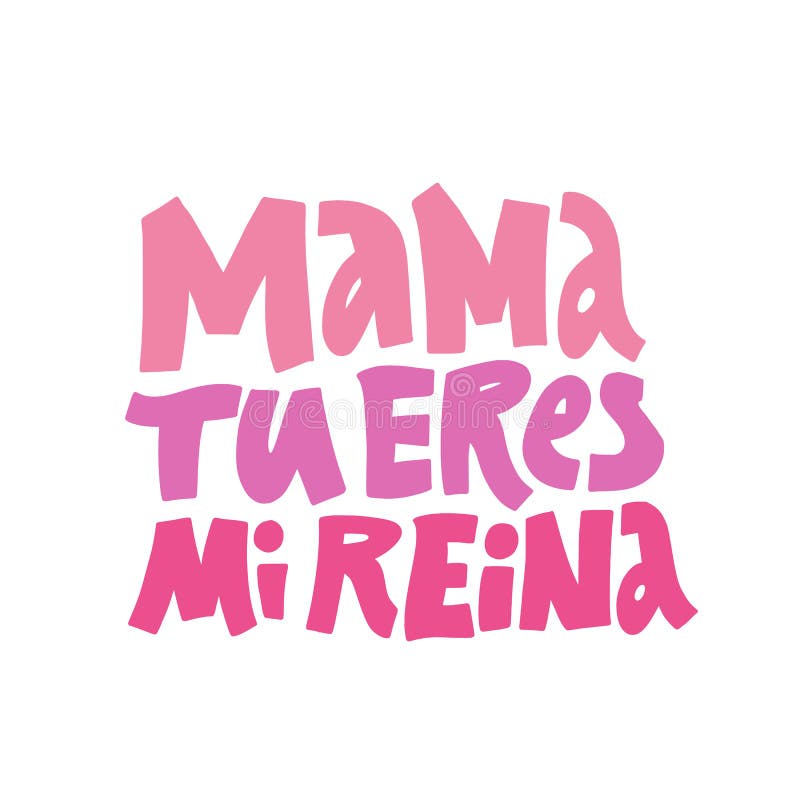 Vetor de Minha Rainha. My queen. Brazilian Portuguese Hand Lettering  Calligraphy For Mother's Day. Vector. do Stock