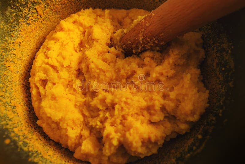 Mamaliga or polenta is a porridge made out of yellow maize flour, traditional in Romania, Moldova, Italia, Georgia. Traditional