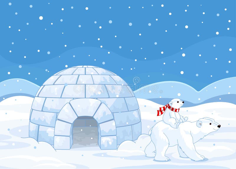 Mamma e bambino dell'orso polare illustrazione di stock