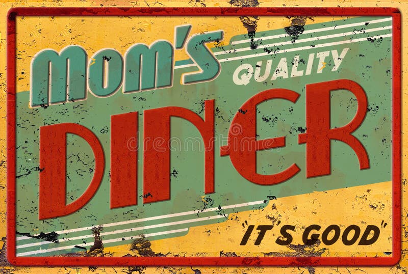 Mamma` s Diner het Teken van het Koffierestaurant stock illustratie Mamma` s Diner het Teken van het Koffierestaurant stock illustratie