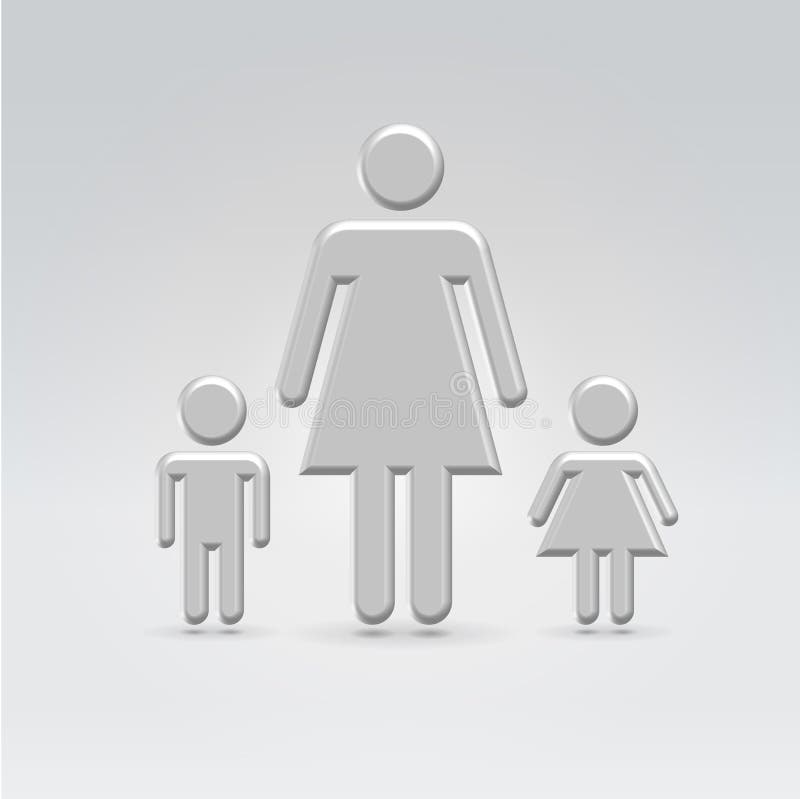 Mamma und zwei Kinder Croup stock abbildung Mamma und zwei Kinder Croup stock abbildung