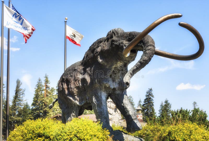 Mammoth statue at Mammoth Lakes Visitor's Center, USA