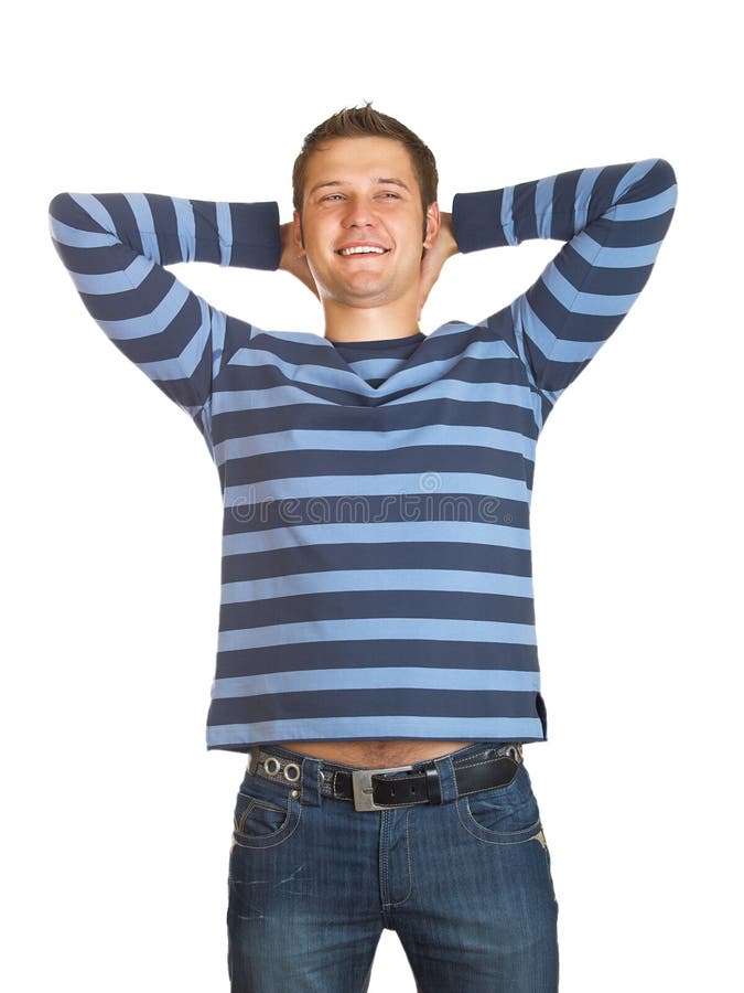 Young Man Make a Funny Pose Stock Photo - Image of human, clothing