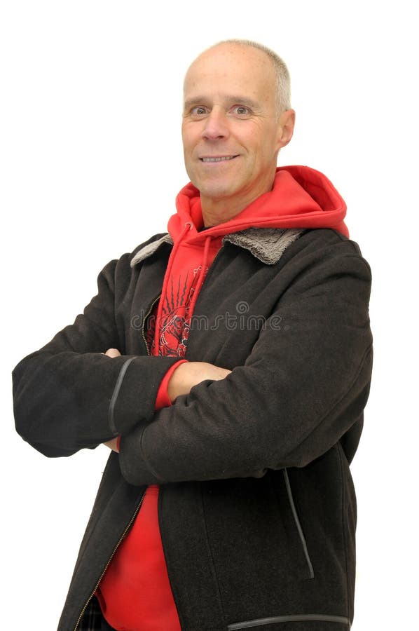 Mature man posing isolated against a white background. Adventurer adventure stock images, royalty-free photos and pictures