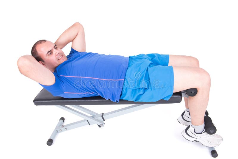 Man in abdominal bench stock photo. Image of person, bodybuilder 68339042