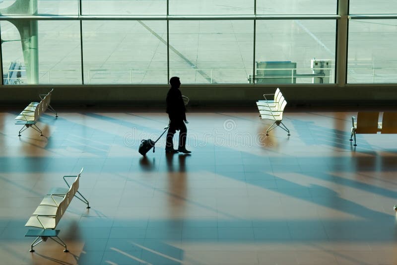 Man in airport terminal