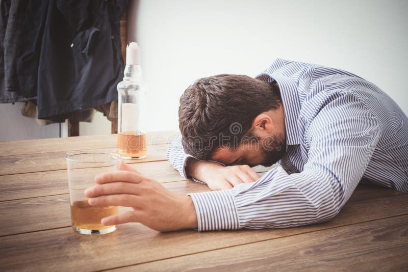 Man alcohol addicted feeling bad stock photos Man alcohol addicted feeling bad stock photos