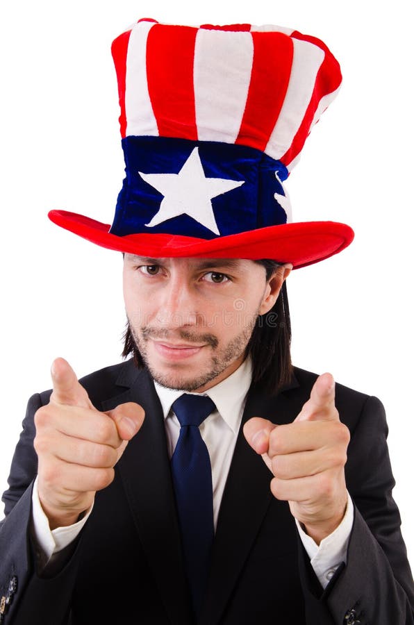 Man With American Flag Stock Image Image Of Lady Stars 36365821