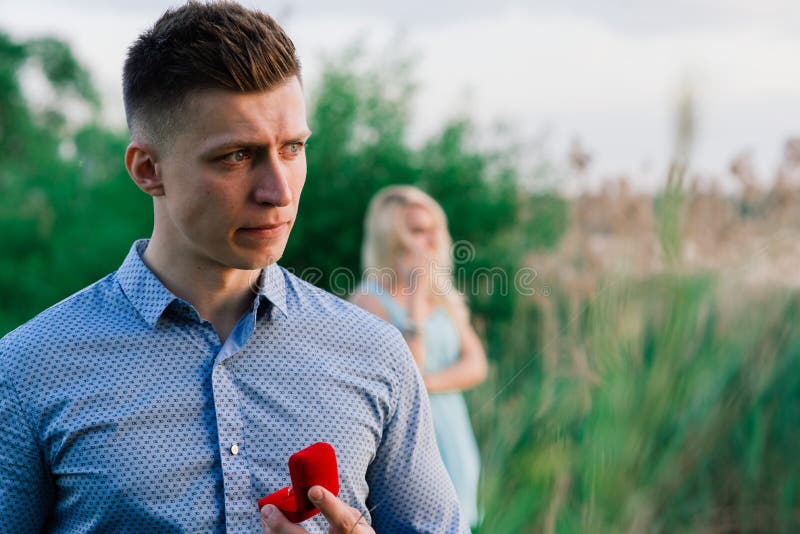 Man Asking His Girlfriend If She Wants To Marry Him Stock Image Image