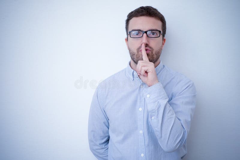 Man asking for silence royalty free stock images
