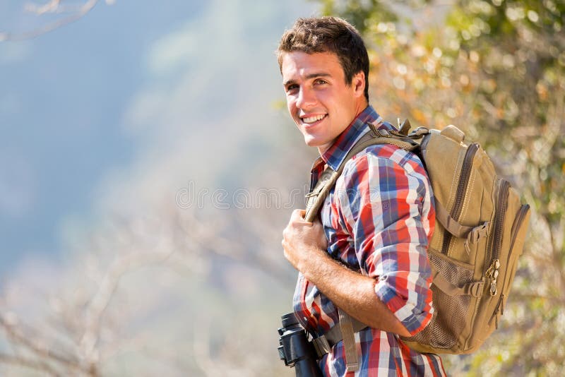 Man autumn mountain