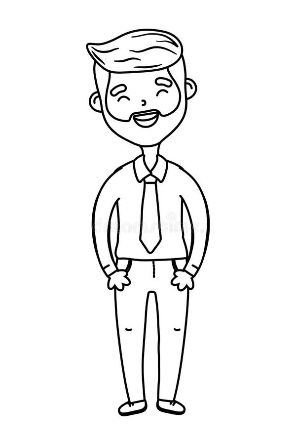 Man Avatar Cartoon Character Black and White Stock Vector - Illustration of  shirt, lifestyle: 144941697