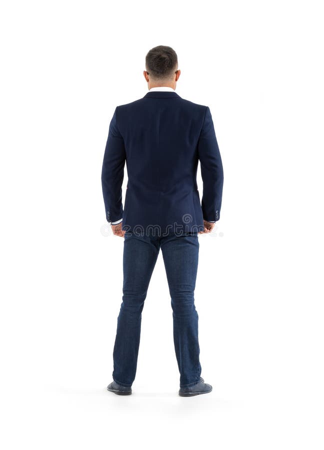 Man Back View. Business Man in a Suit. Stock Photo - Image of posing ...