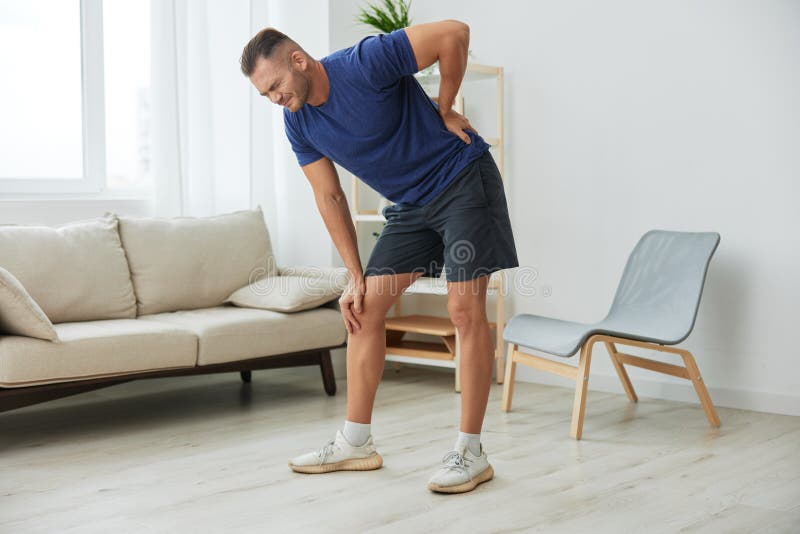 Man back neck and shoulder pain, inflammation of muscles and ligaments rupture during sports. Man exercised stock images, royalty-free photos and pictures