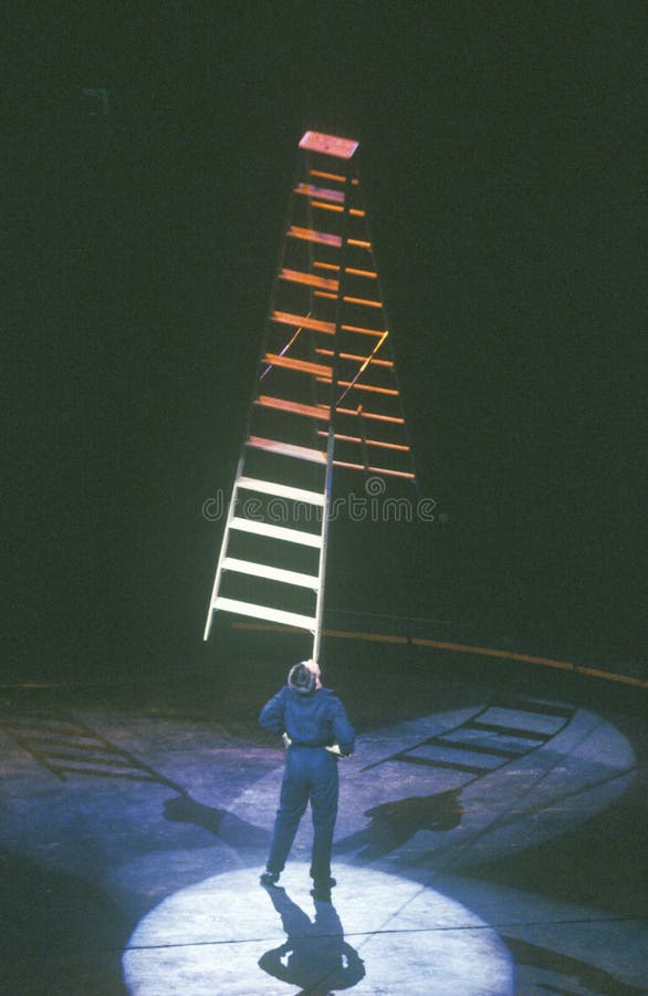 Man Balancing Ladder on Chin, Ringling Brothers & Barnum & Bailey
