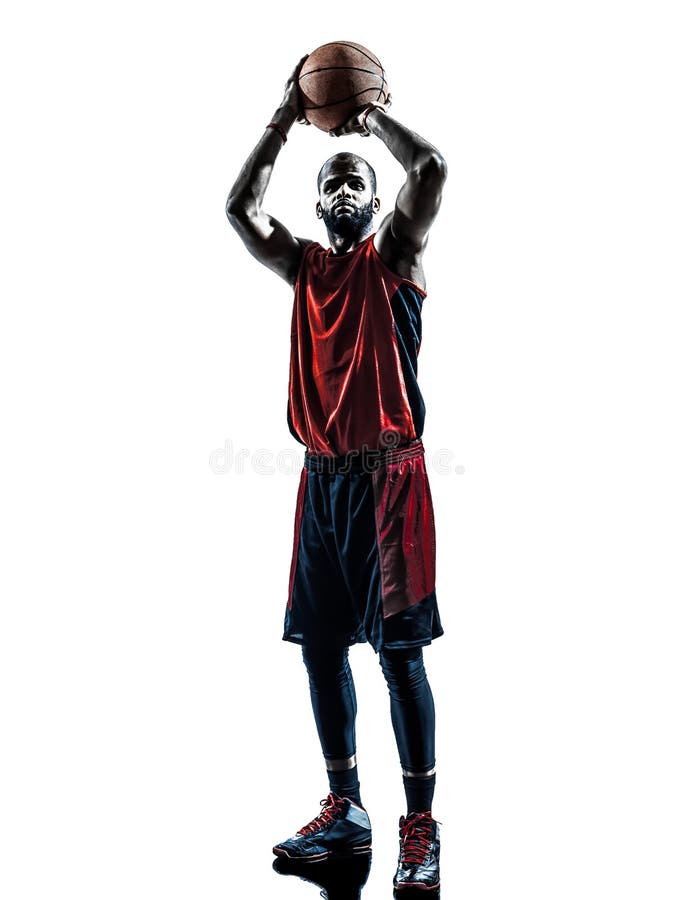 Man basketball player free throw silhouette royalty free stock images Man basketball player free throw silhouette royalty free stock images