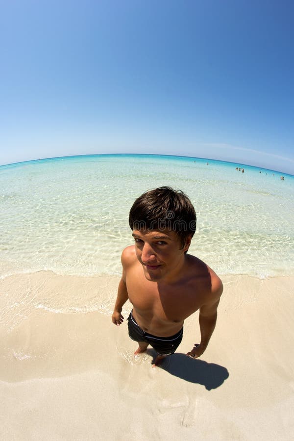 Man on the beach royalty free stock photography