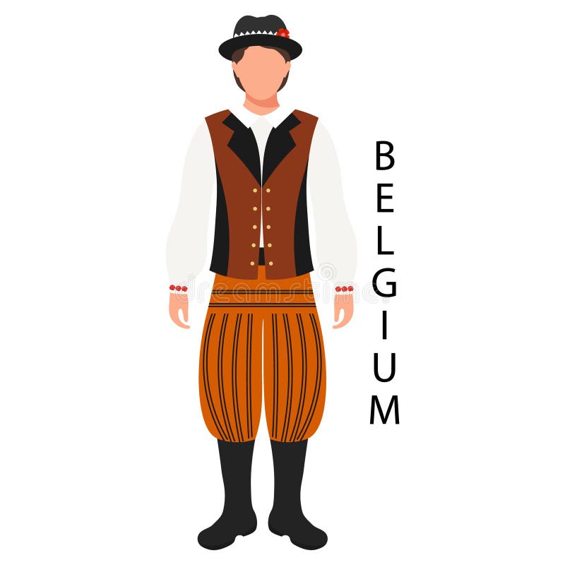 A Man in a Belgian Folk Costume and Headdress. Culture and Traditions ...