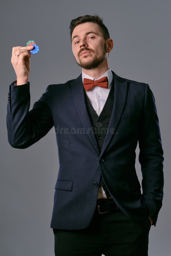 Download Young Business Man In Classic Black Suit, White Shirt And ...