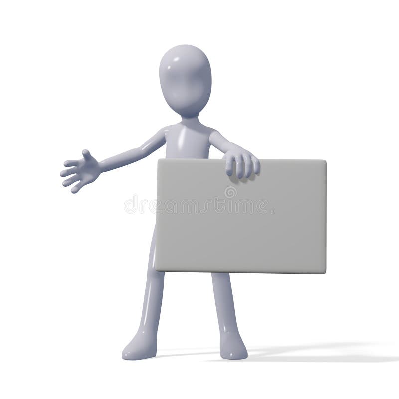 Man and blank stock illustration. Illustration of board 19327575