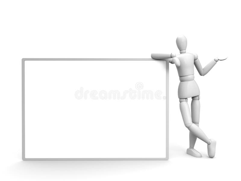 Man and blank billboard vector illustration