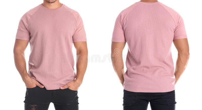 Download Pink T-shirt Mock-up On A White Background Stock Image - Image of flat, background: 126530763