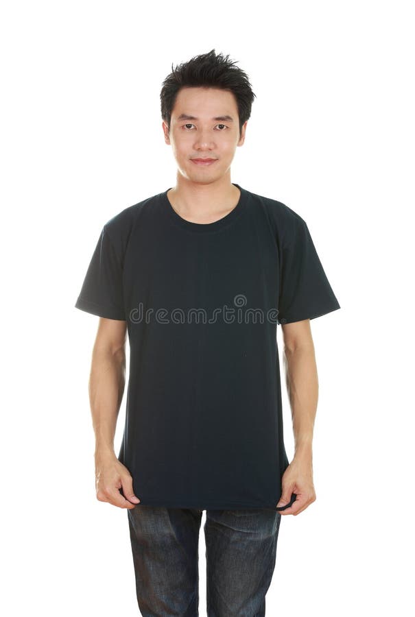 Man with blank t-shirt