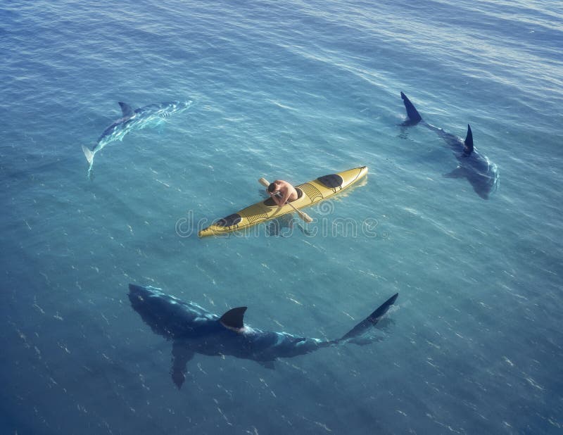 A Man In A Boat, Kayak. Was Trapped In The Middle Of The ...