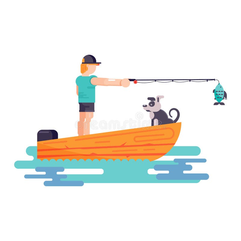 Man boy play with best friend pet character dog or puppy illustration. Family playing with doggie animal isolated on stock illustration Man boy play with best friend pet character dog or puppy illustration. Family playing with doggie animal isolated on stock illustration
