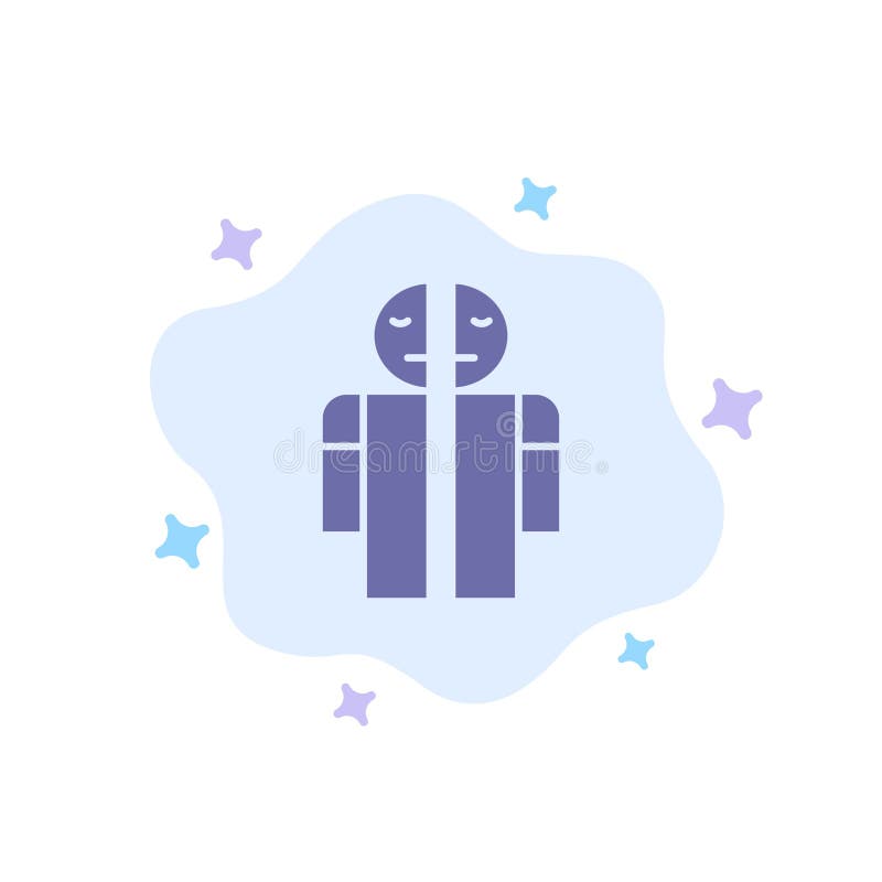 Man Broken, Broken, Medical, Human Blue Icon on Abstract Cloud Background vector illustration