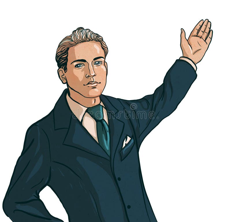 Man in business suit vector illustration