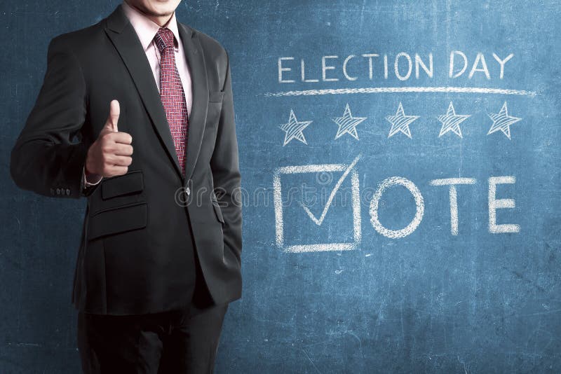 Man with business suit standing beside  Election Day