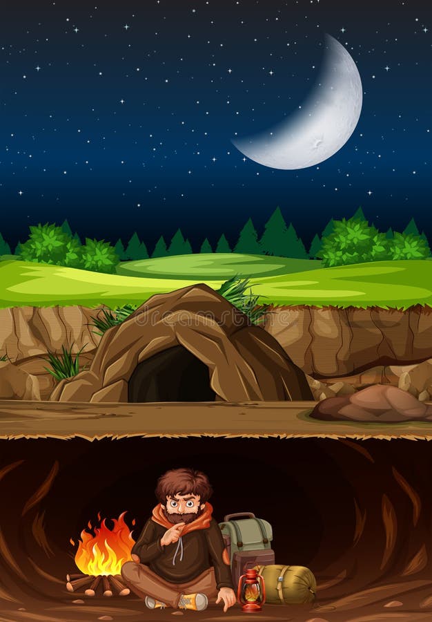 Cave Man Camp Fire Stock Illustrations – 12 Cave Man Camp Fire Stock ...