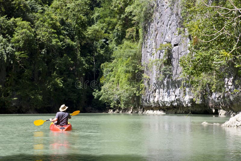 Man on a canoe