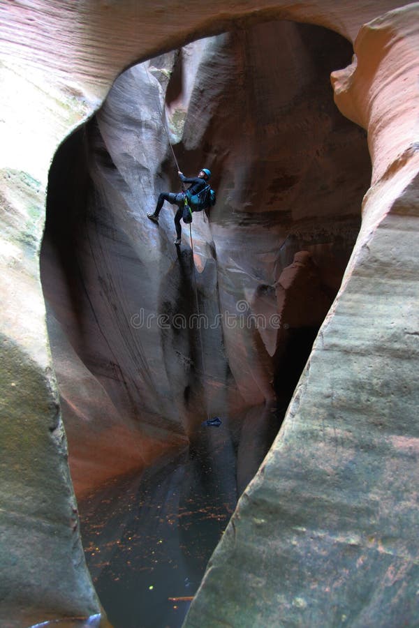 Man canyoneering