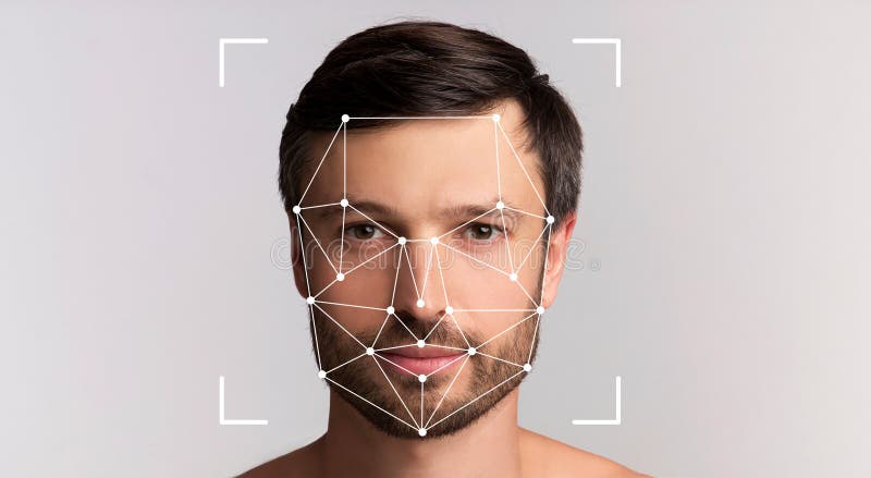 Technology for facial identification and recognition in modern applications royalty free stock photography