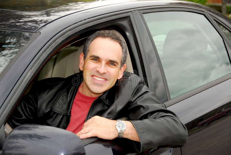 Man in car stock image. Image of vehicle, attractive, auto 1304033
