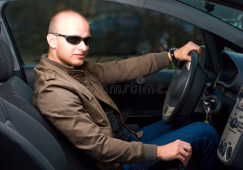 Man in a car