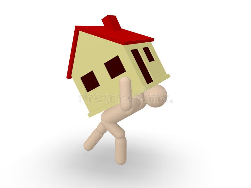 Man carrying house