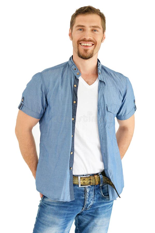 Man in a Casual Style Posing Stock Image - Image of stylish, handsome ...