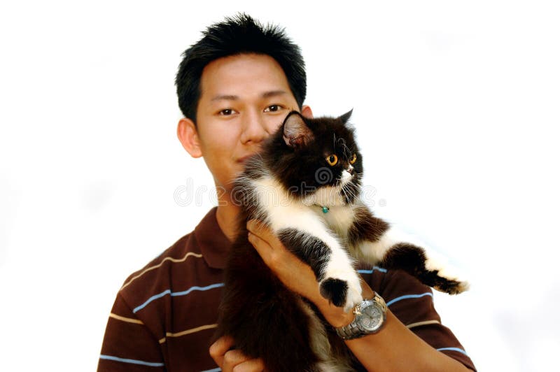 Man and cat