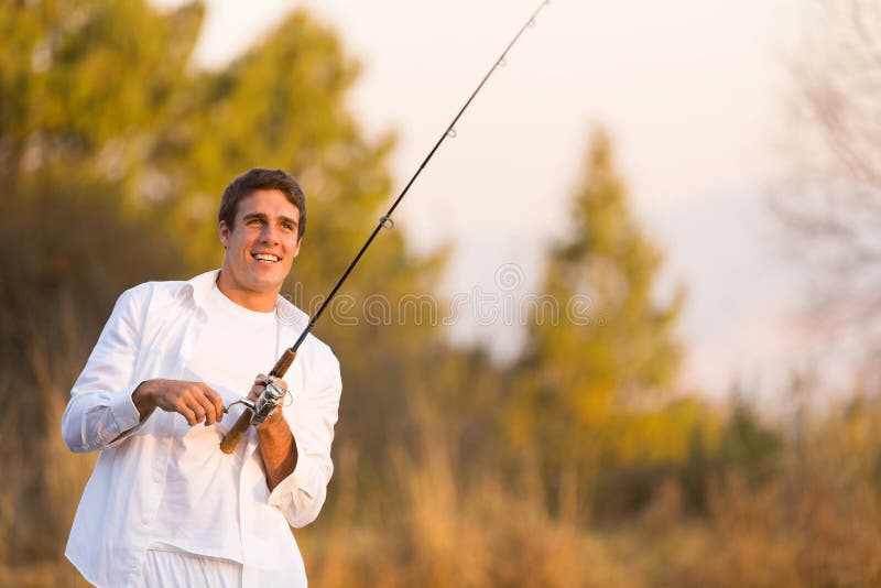 Man catching fish stock image. Image of modern, lifestyle 43032773