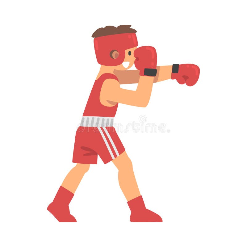 Man Character Engaged in Combat Boxing Sport or Fighting Sport ...